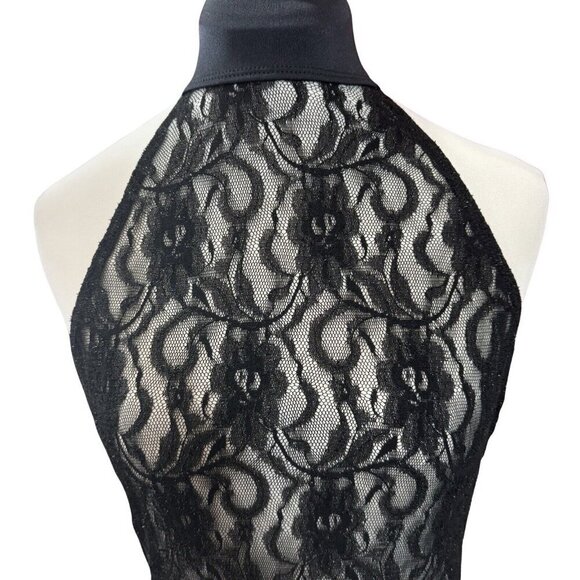 ALEXANDRA Dance Costume Blouson Tunic Top Textured Black Lace‎ Adult XS Backless - Picture 2 of 9